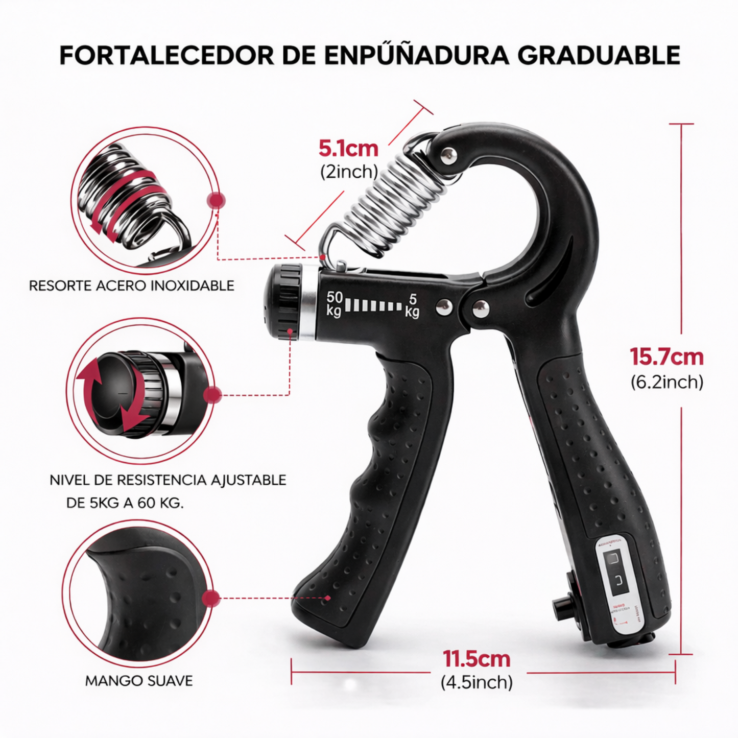 Kit 5 en 1: Fortalece tu antebrazo y agarre en minutos