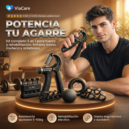 Kit 5 en 1: Fortalece tu antebrazo y agarre en minutos